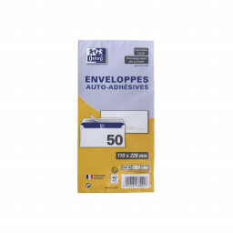 50 Enveloppes précasées blanches 80g auto-adhésives