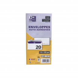 20 Enveloppes précasées blanches 80g auto-adhésives