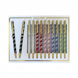 Set de 12 stylos à motifs en spirales