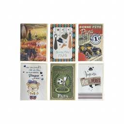 Lot de 6 Cartes bonne fête papa