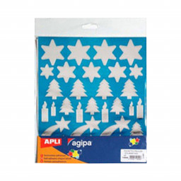 Gommettes de Noël apli agipa argent fond bleu