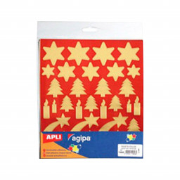 Gommettes de Noël apli agipa argent fond rouge