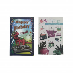 Lot de 6 cartes happy birthday pour ado