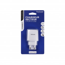Chargeur secteur 2.4 A 2 ports USB