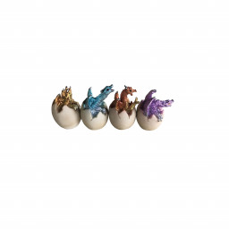 Set de 12 figurines de dragons dans leur coquille